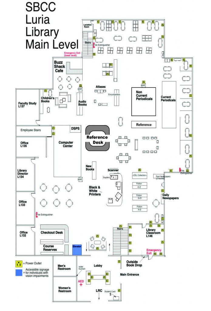 Luria Library main floor map